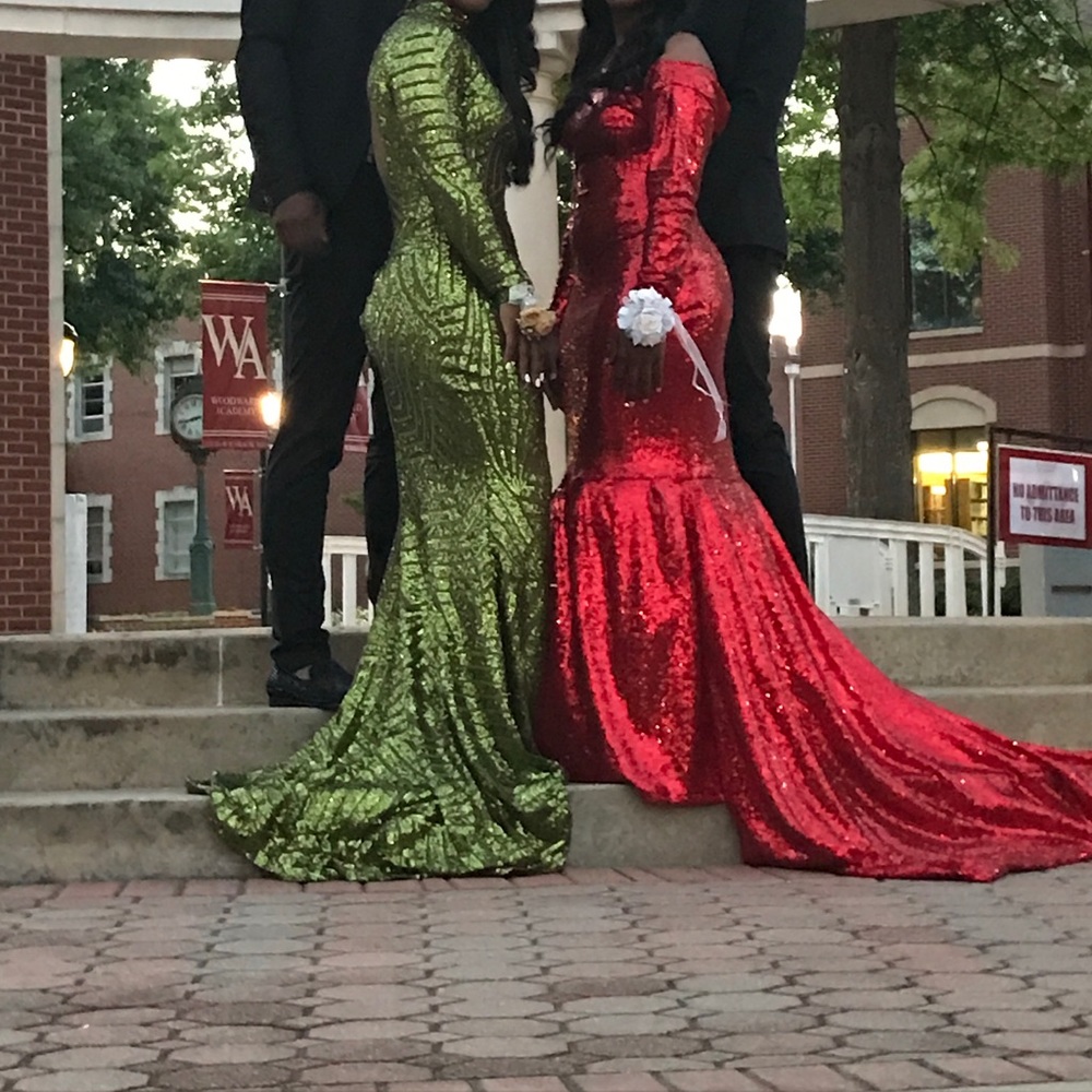 Prom Dress - Red sequin HANDMADE - Picture 7 of 7